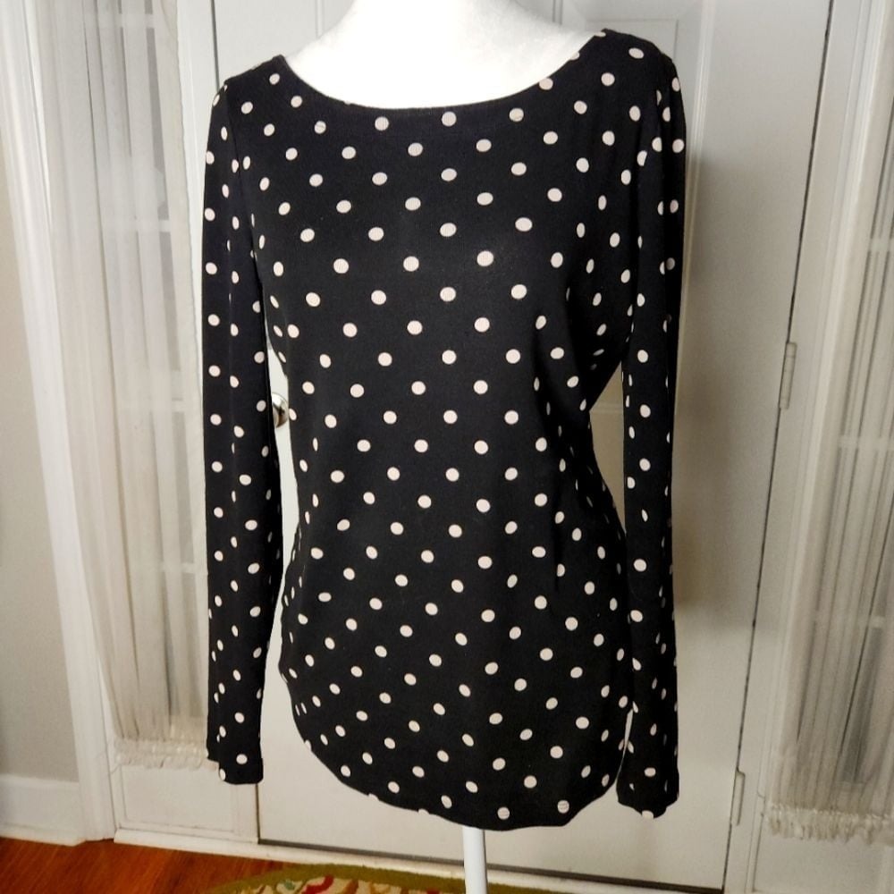 Banana Republic Black and White Polka Dot Top Size Small